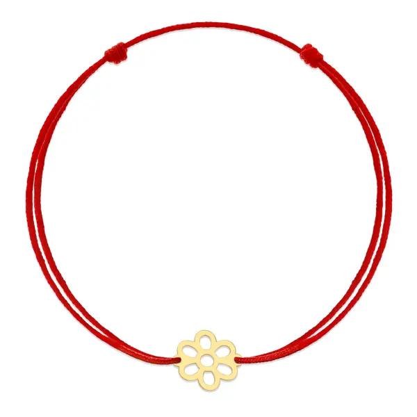 Bratara aur 14k cu snur si floare