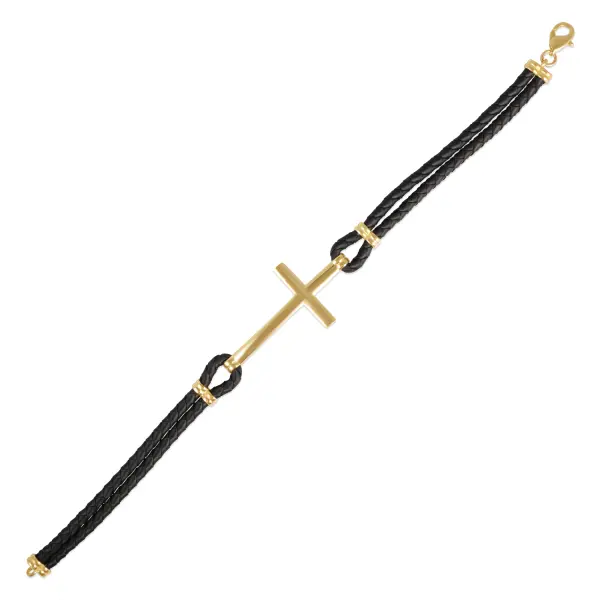 Bratara aur 14K cu cruce Cross Link