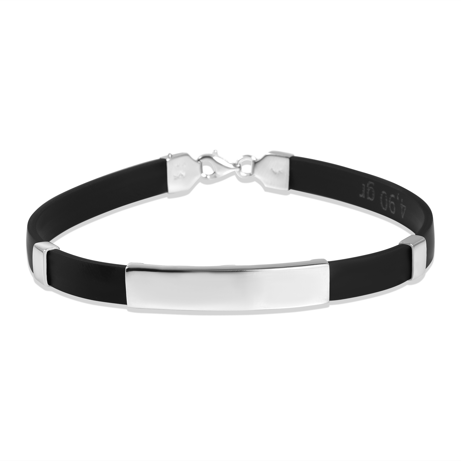 Bratara aur 14K cu silicon negru Gentle Line