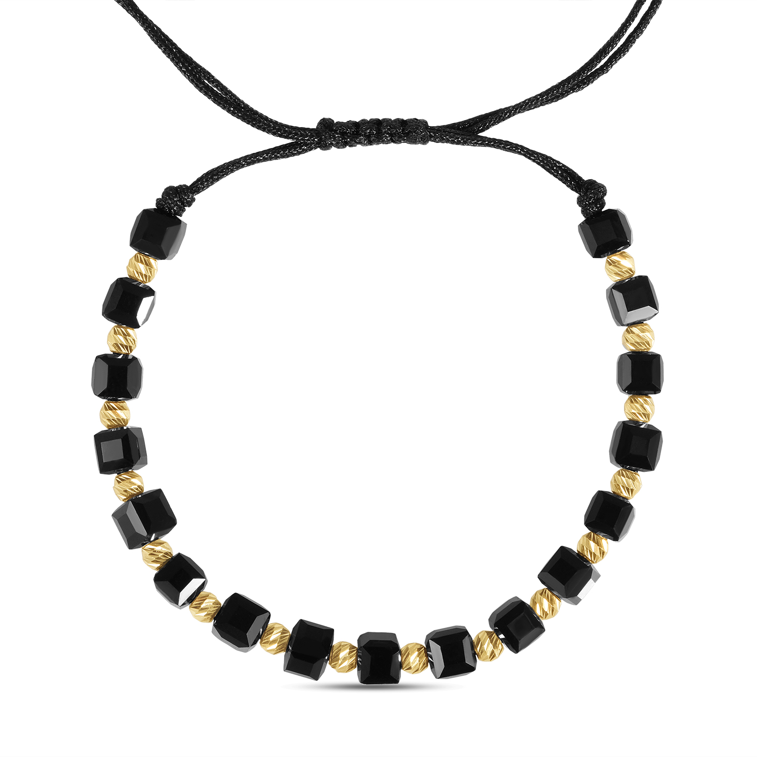 Bratara aur 14k cu snur, bile si cuburi Dark Cubes