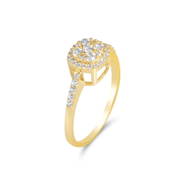 Set aur 14K inel si cercei cu pietre Zirconia Fine Glow