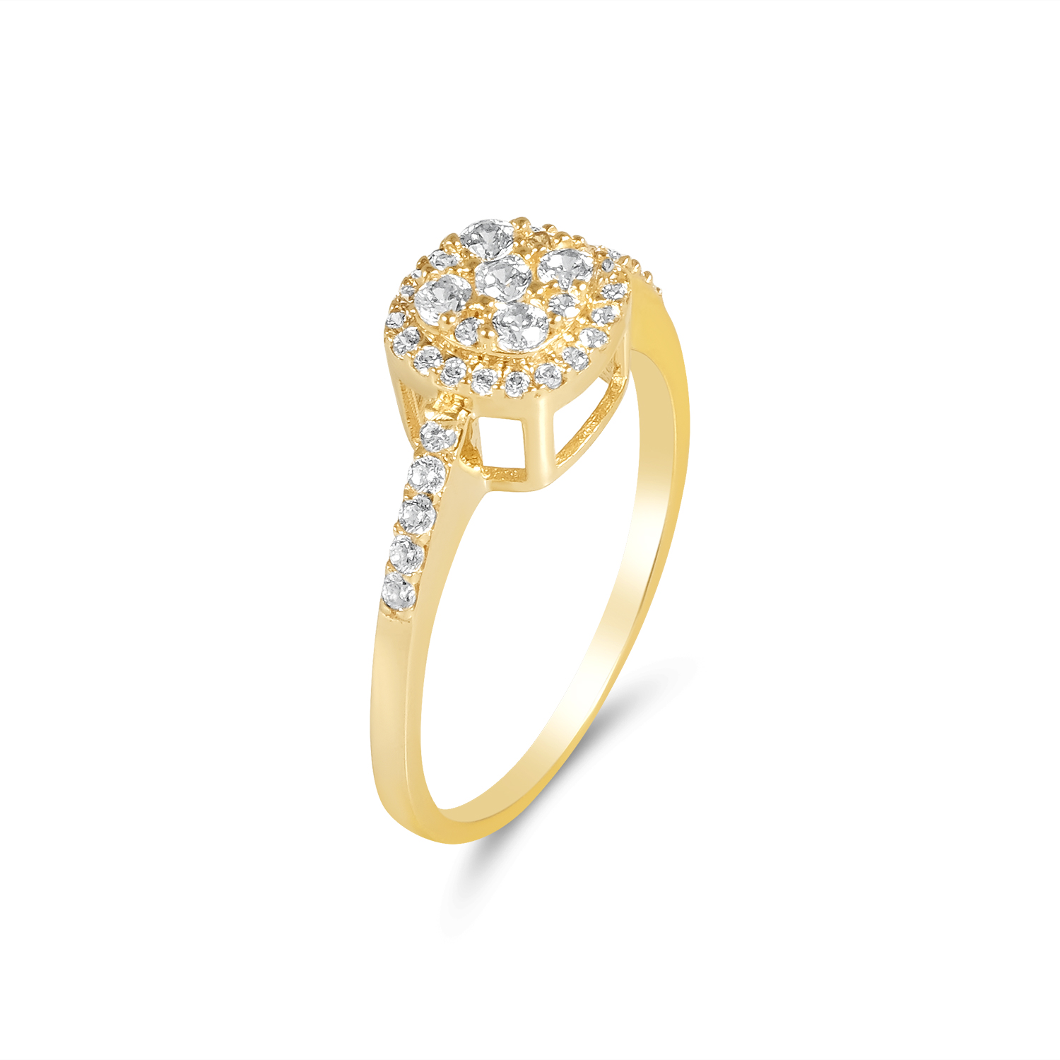 Set aur 14K inel si cercei cu pietre Zirconia Fine Glow