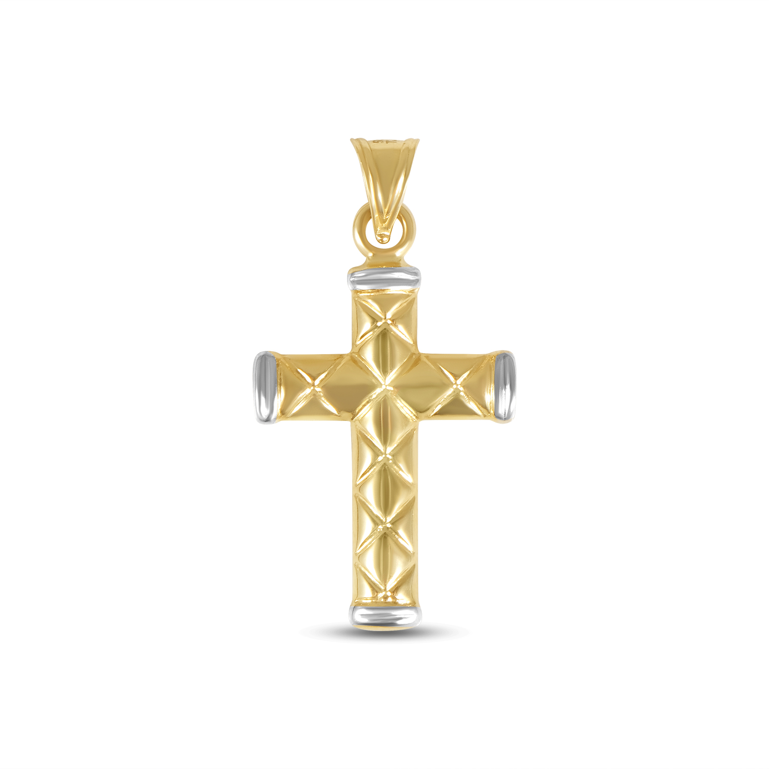 Pandantiv aur 14K cruce Textured Cross
