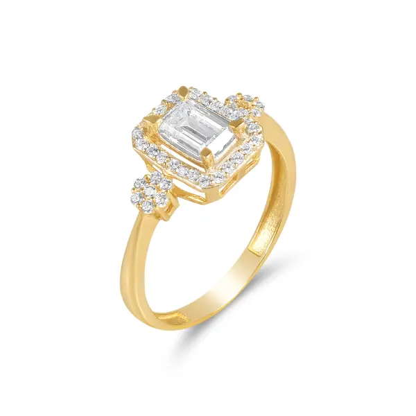 Inel aur 14K cu pietre Zirconia Grace Halo