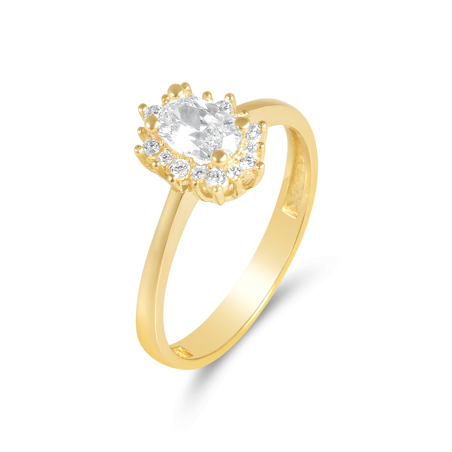 Inel aur 14K cu pietre Zirconia Pure Blossom