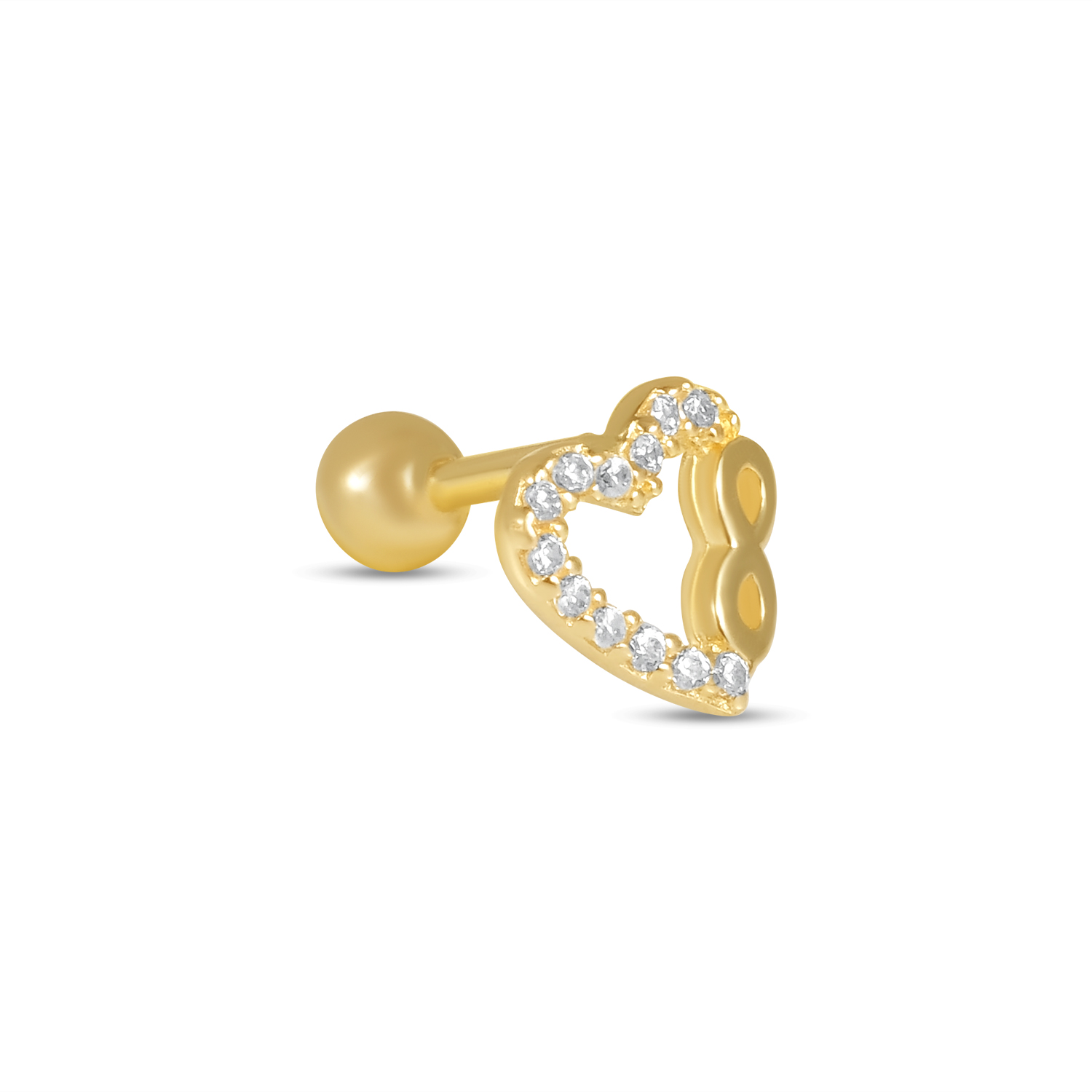 Piercing aur 14k cu inima Infinity Love
