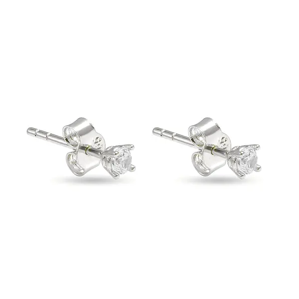 Cercei aur 14K cu piatra zirconia Fine Glow White
