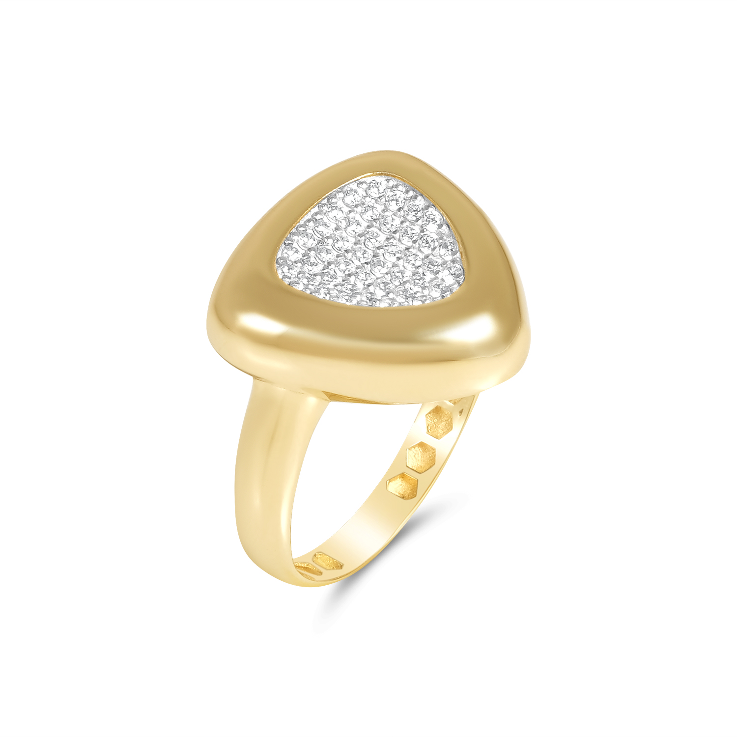Inel aur 14K cu pietre Zirconia Radiant Triangle