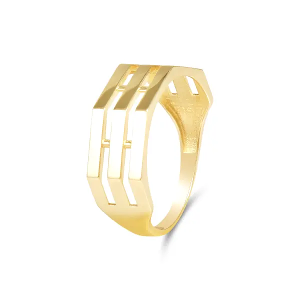 Inel aur 14K Triple Line