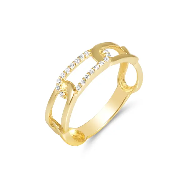 Inel aur 14K cu pietre Zirconia Bright Touch