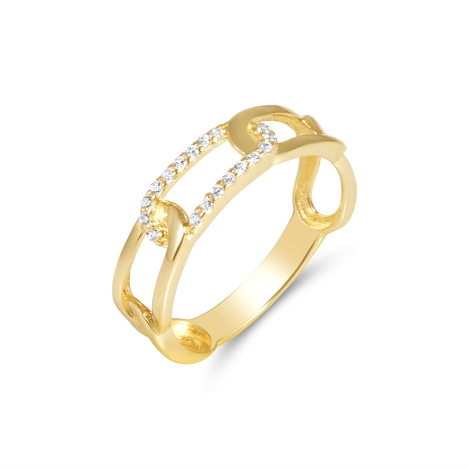 Inel aur 14K cu pietre Zirconia Bright Touch