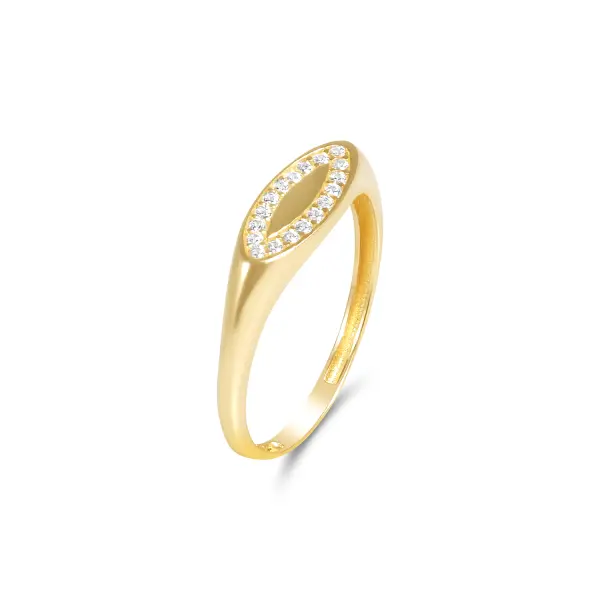 Inel aur 14K cu pietre Zirconia Crystal Marquise Touch