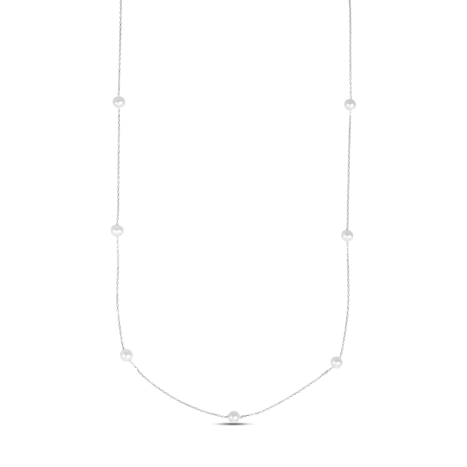 Colier aur 14k cu perle White Pearl Line