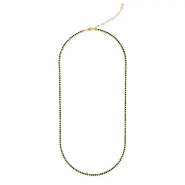 Colier aur 14k Tennis Emerald Shine