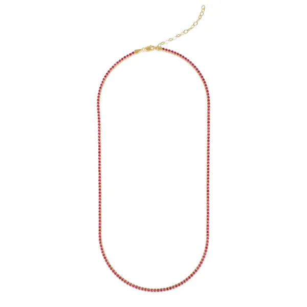 Colier aur 14k Tennis Ruby Flame