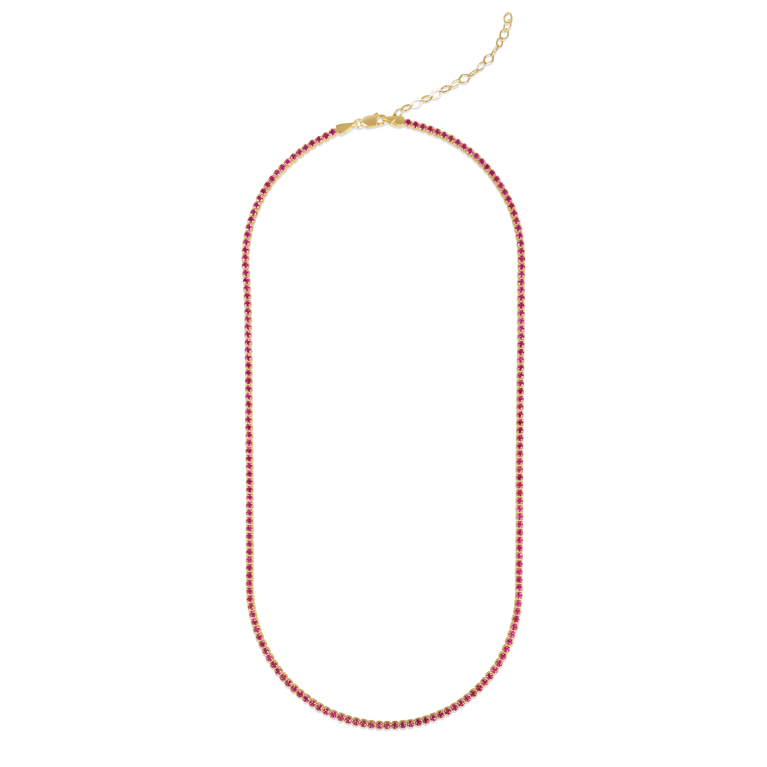 Colier aur 14k Tennis Ruby Flame