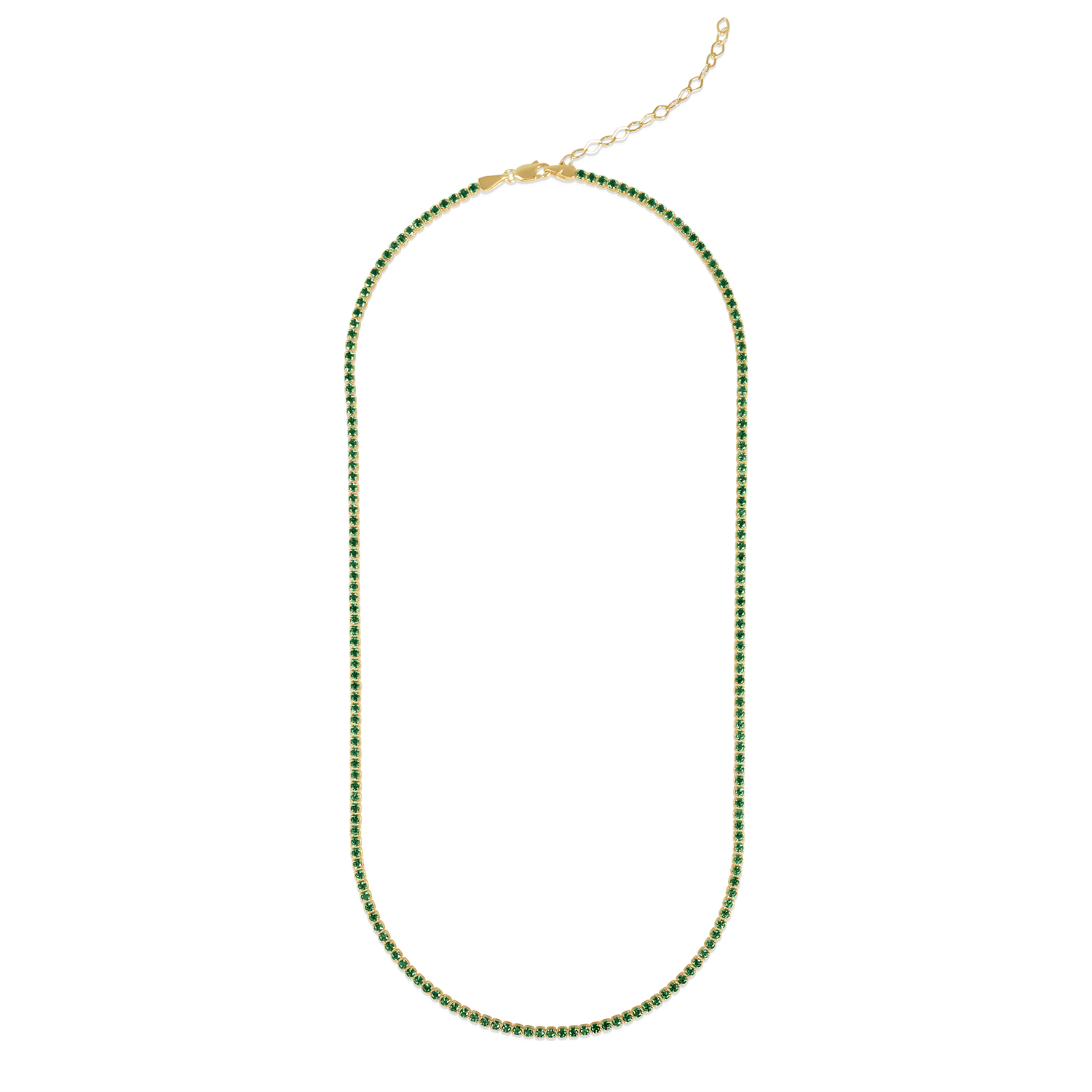 Colier aur 14k Tennis Emerald Flow