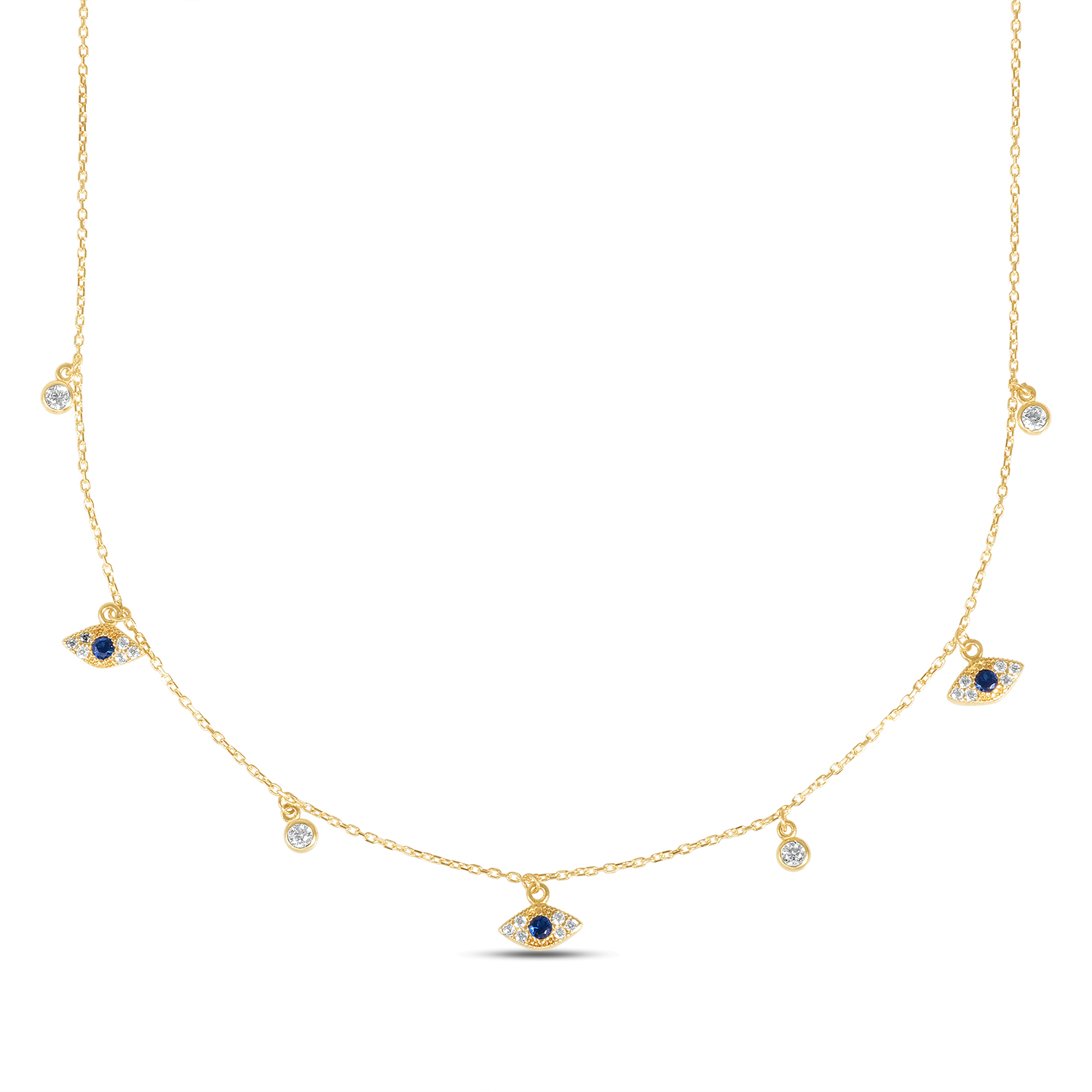 Colier aur 14k cu ochi de deochi Blue Charm