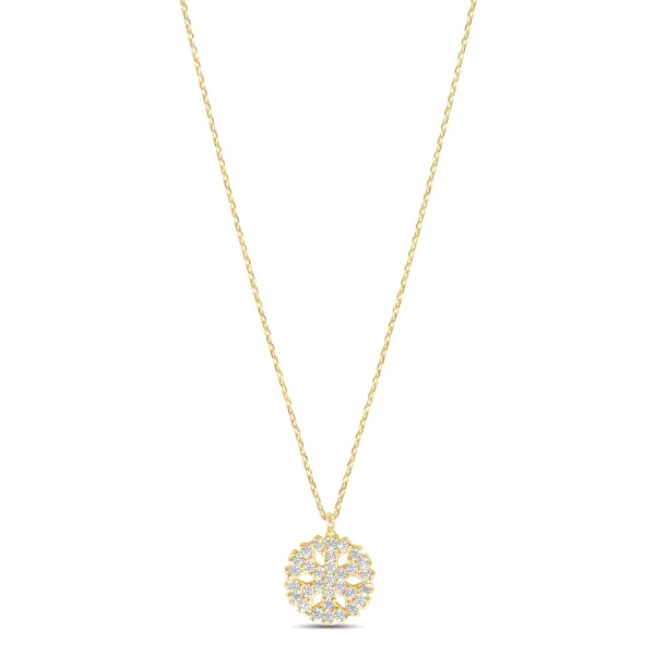 Colier aur 14k cu fulg de nea Snowflake Glow