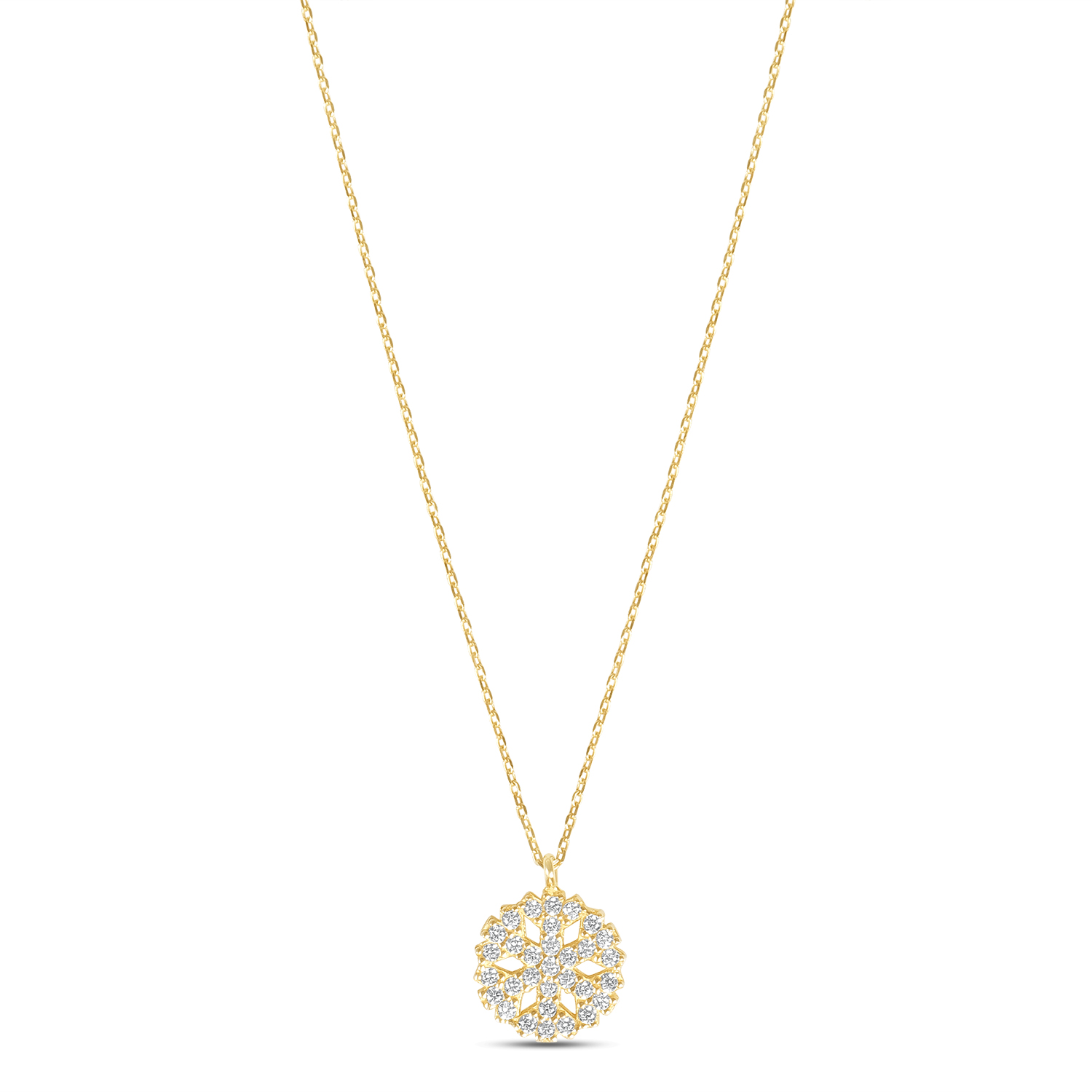 Colier aur 14k cu fulg de nea Snowflake Glow