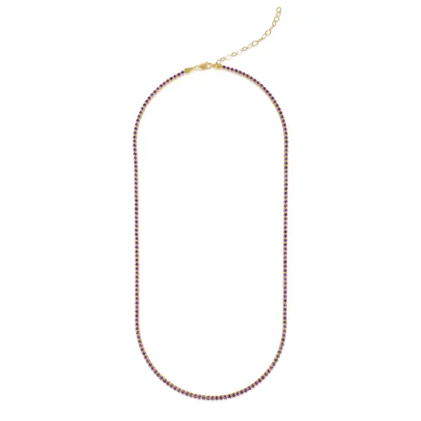 Colier aur 14k Tennis Lavender Shine