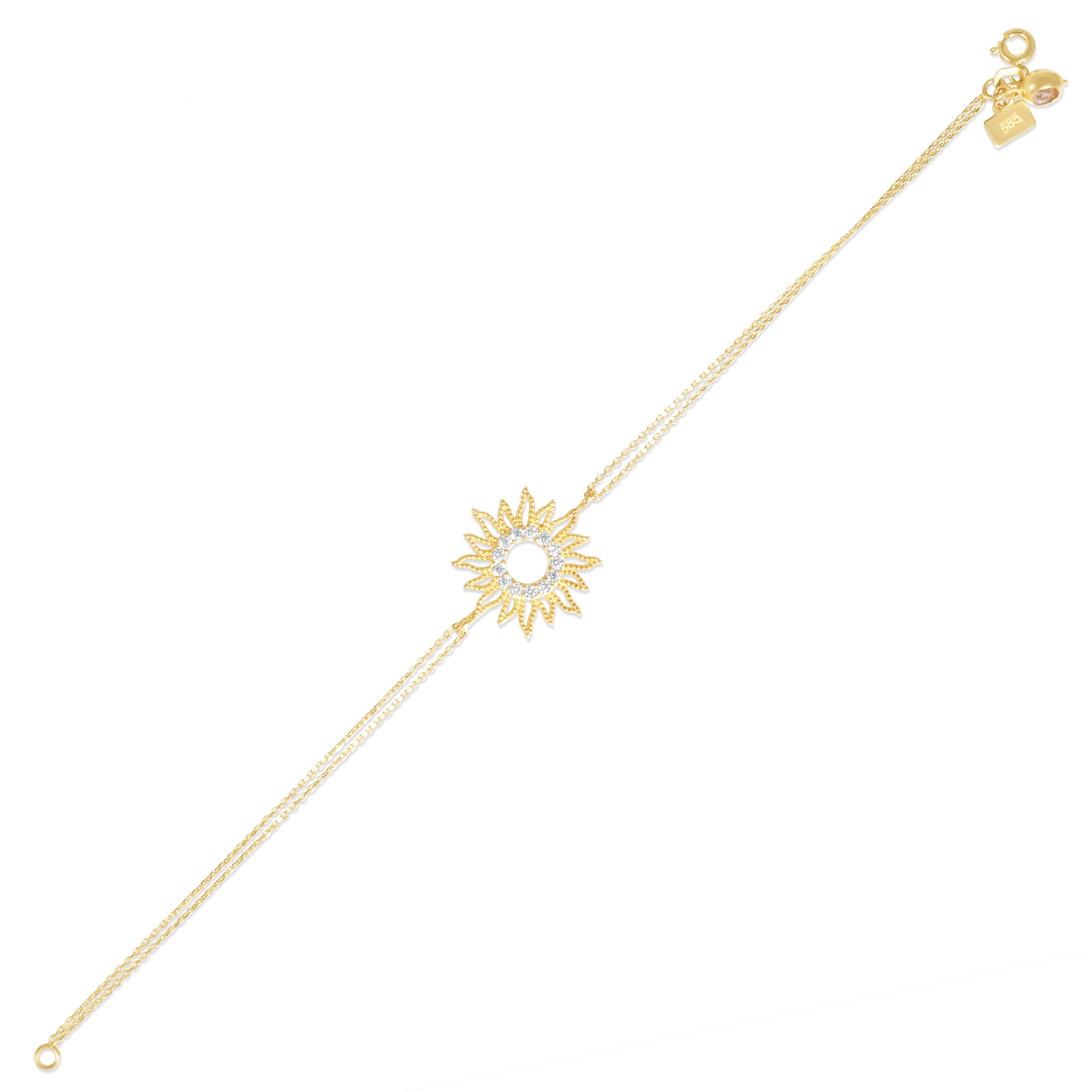 Bratara aur 14K cu soare Sun Spark