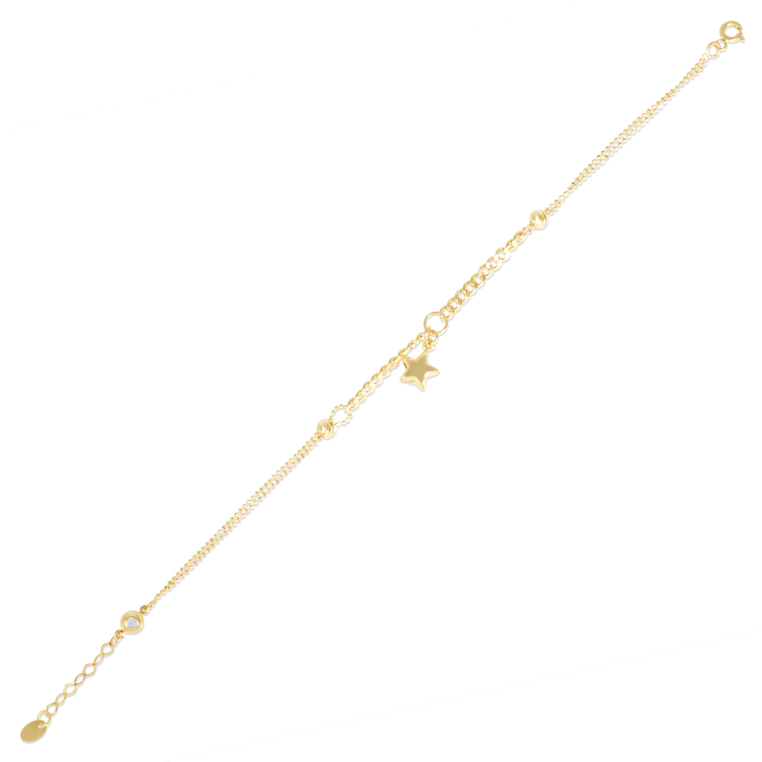 Bratara aur 14K cu pandantiv stea Stellar Charm