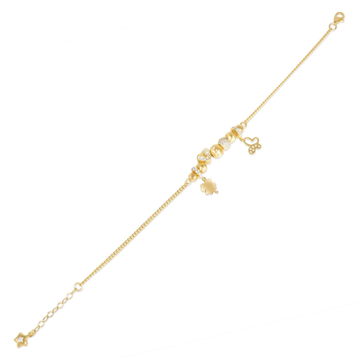 Bratara aur 14K cu simboluri Lucky Charms