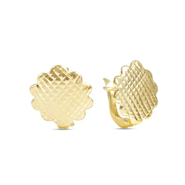 Cercei aur 14K Artisanal Grid
