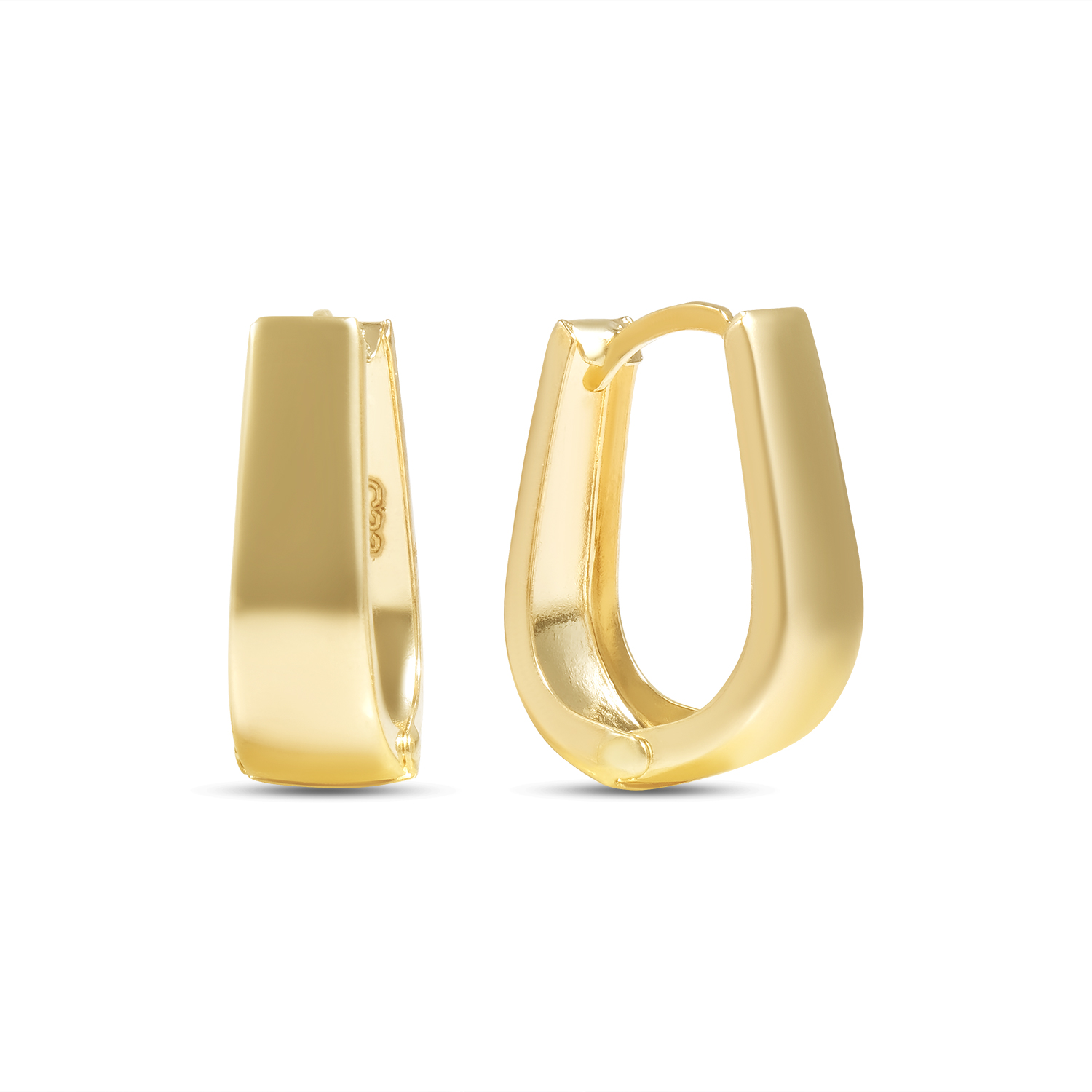 Cercei aur 14K Glossy Hoop