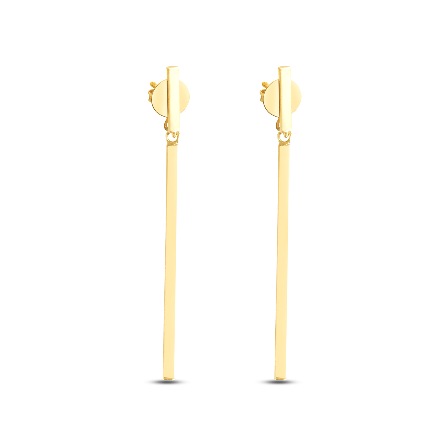 Cercei aur 14K lungi Golden Linear Muse
