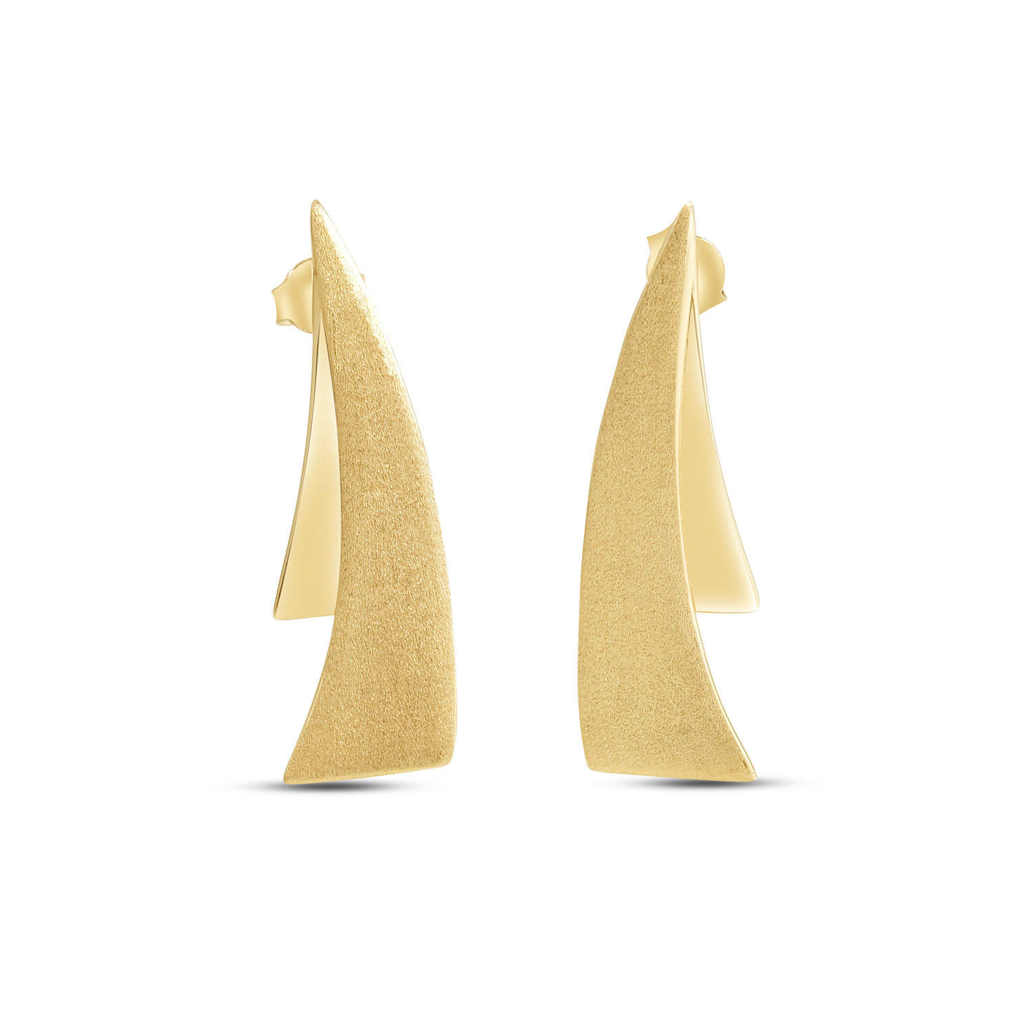 Cercei aur 14K forma abstracta Golden Abstract Silhouette