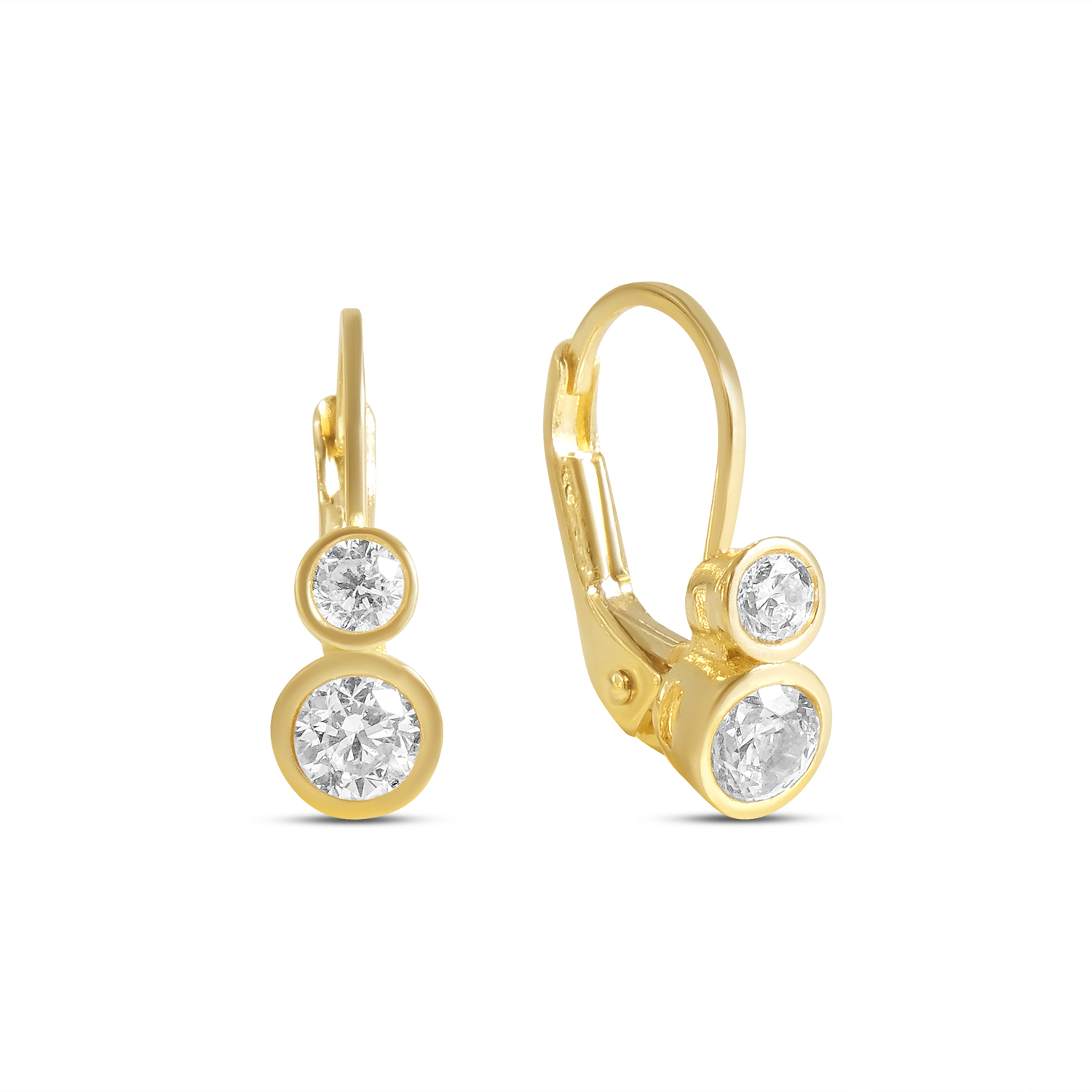 Cercei de aur 14k cu pietre Zirconia Golden Triple Glow