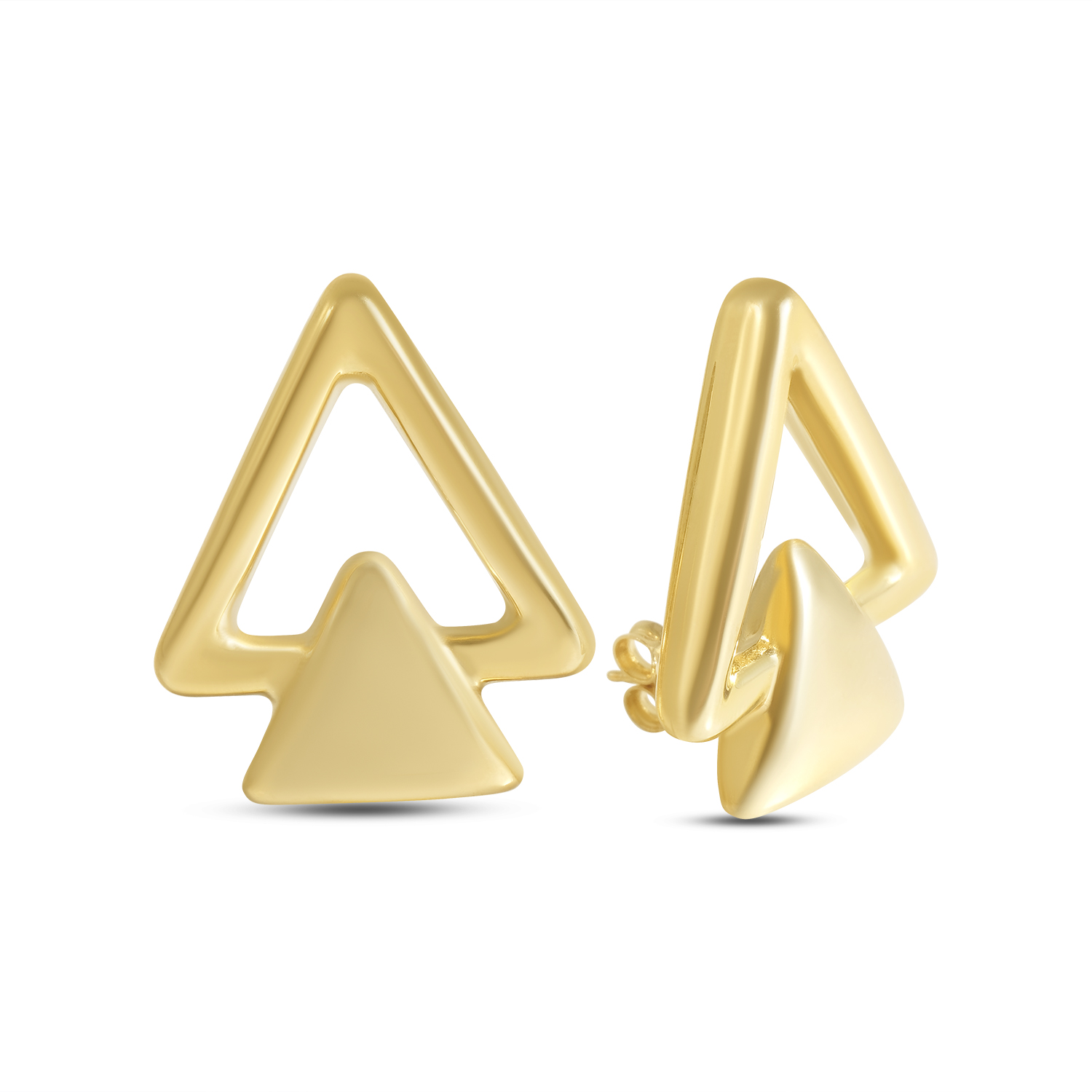 Cercei aur 14K in forma de varf de sageata Golden Arrowhead Icon