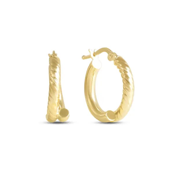 Cercei aur 14K in forma de sfoara Golden Rope Harmony