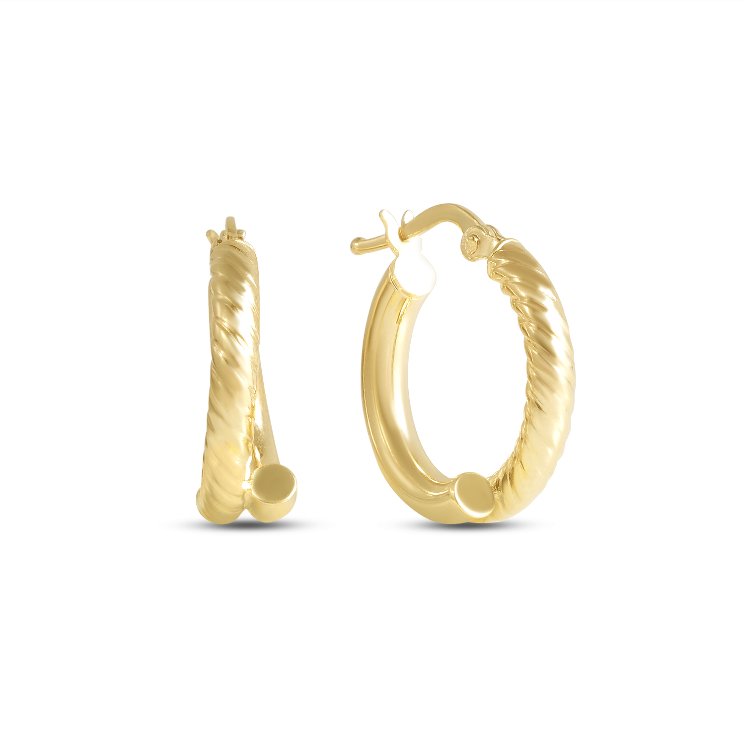 Cercei aur 14K in forma de sfoara Golden Rope Harmony