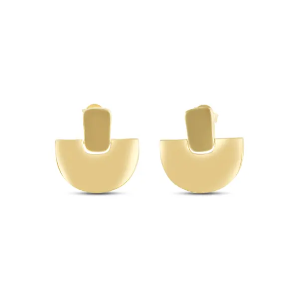 Cercei aur 14K in forma de semicerc Golden Arc Geometry