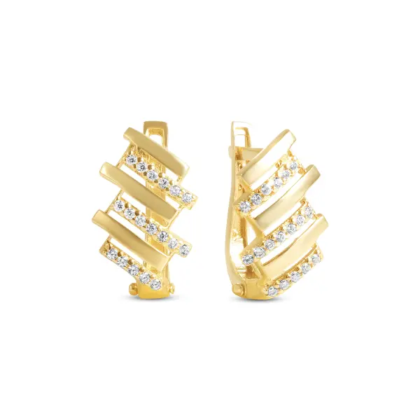 Cercei de aur 14k cu lunii si pietre Zirconia Golden Linea Spark
