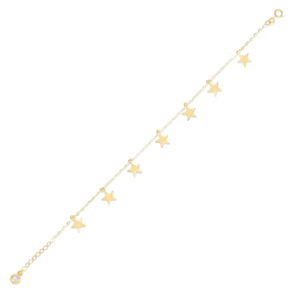 Bratara aur 14K cu stelute si piatra Zirconia Celestial Stars