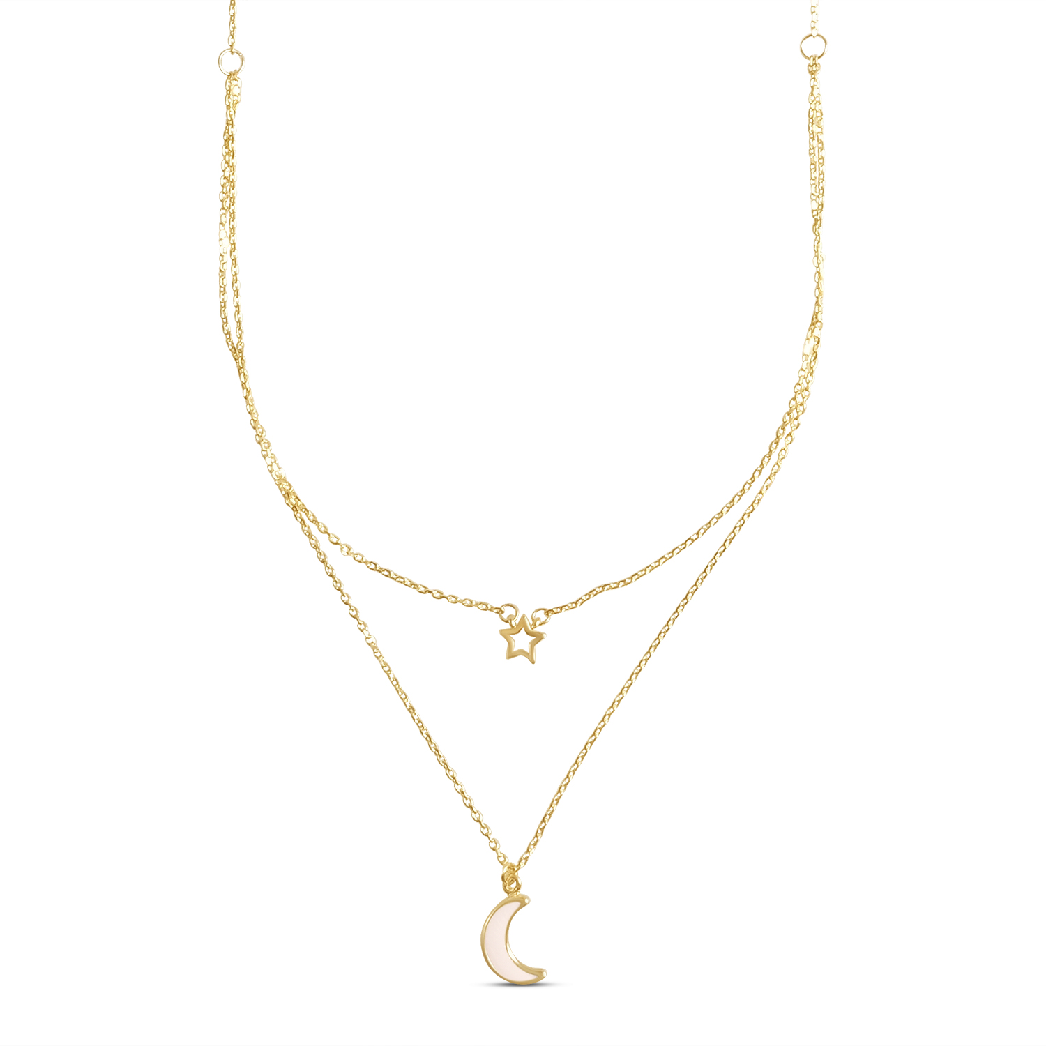 Colier aur 14k cu stea si luna Moonlight Star