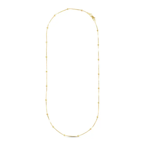 Lant aur 14k cu bile si zale patrate Golden Geometry