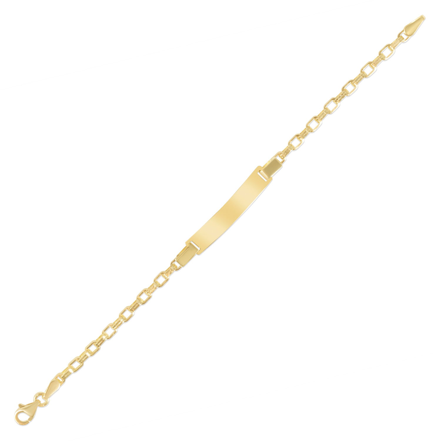 Bratara aur 14K cu placuta dreptunghiulara Gentle Line