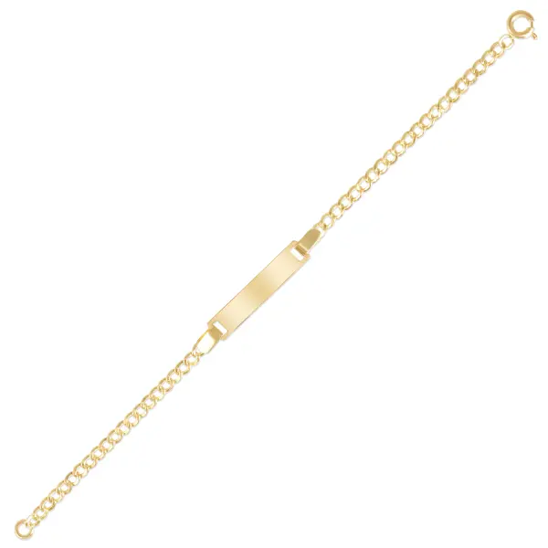 Bratara aur 14K cu placuta dreptunghiulara Linear Grace