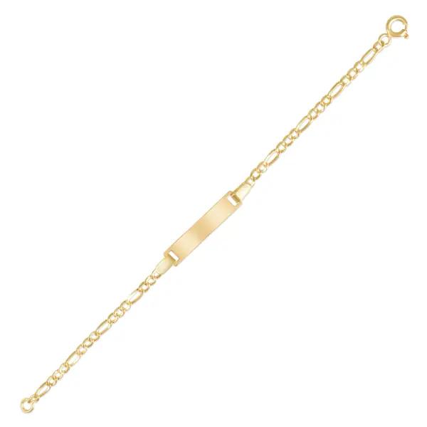 Bratara aur 14K cu placuta dreptunghiulara Refined Line