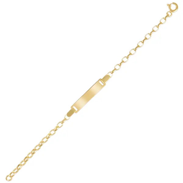 Bratara aur 14K cu placuta dreptunghiulara Personal Touch