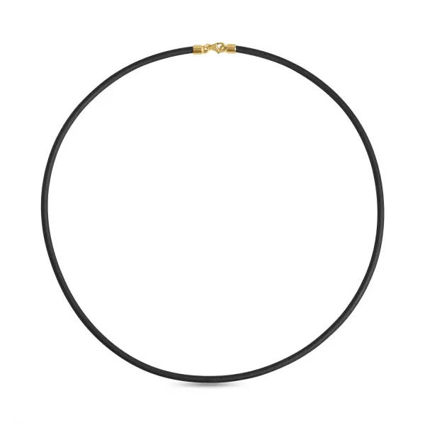 Colier aur 14k cu silicon negru si inchizatoare din aur Urban Line Flex