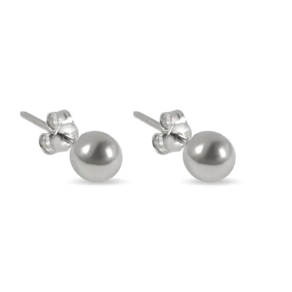 Cercei aur alb 14k sferici simpli Pure Sphere Glow