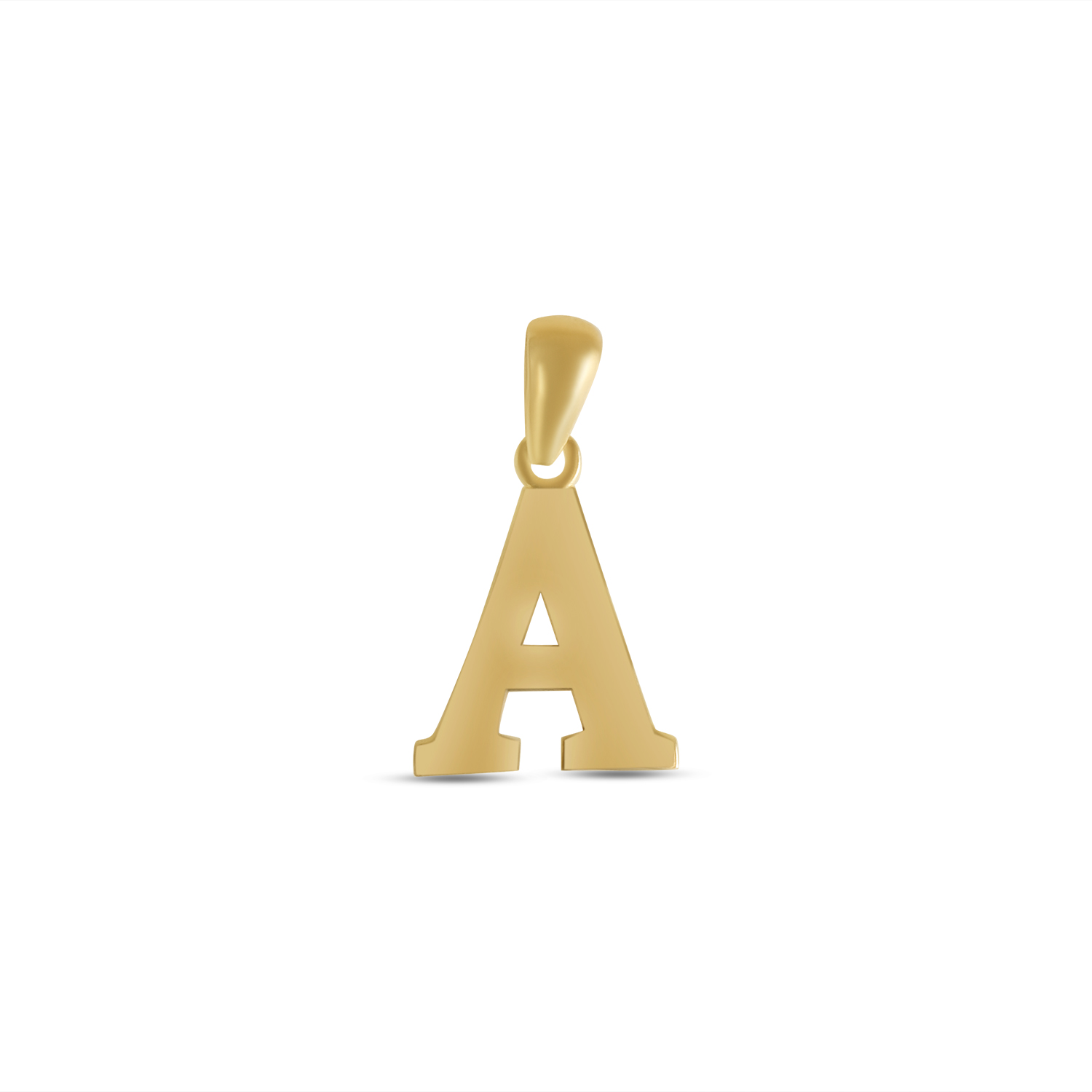 Pandantiv aur 14K litera A Initial Signature