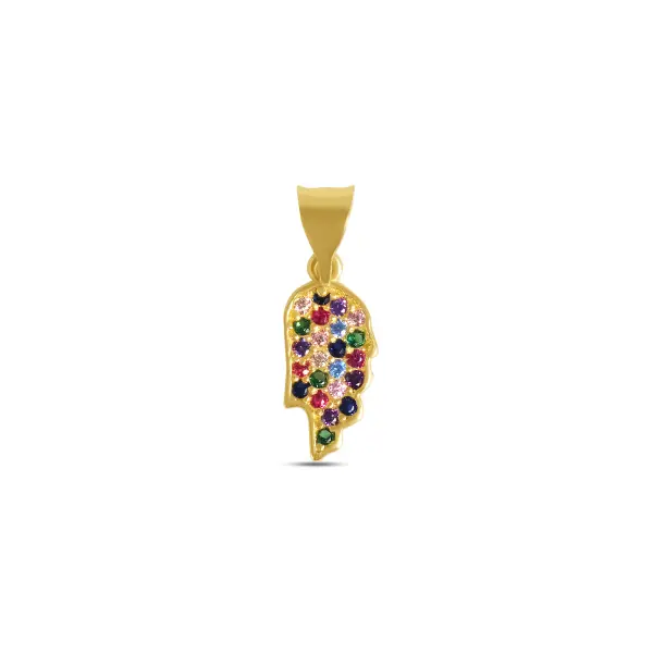 Pandantiv aur 14K cu Zirconia multicolore Rainbow Spark