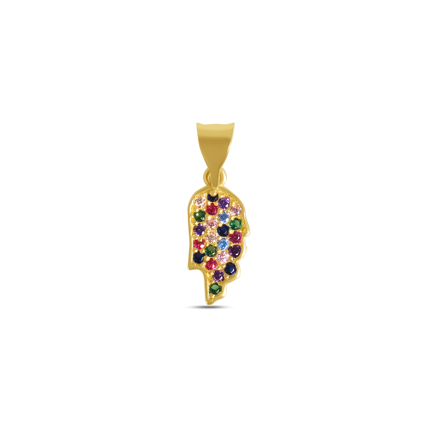 Pandantiv aur 14K cu Zirconia multicolore Rainbow Spark